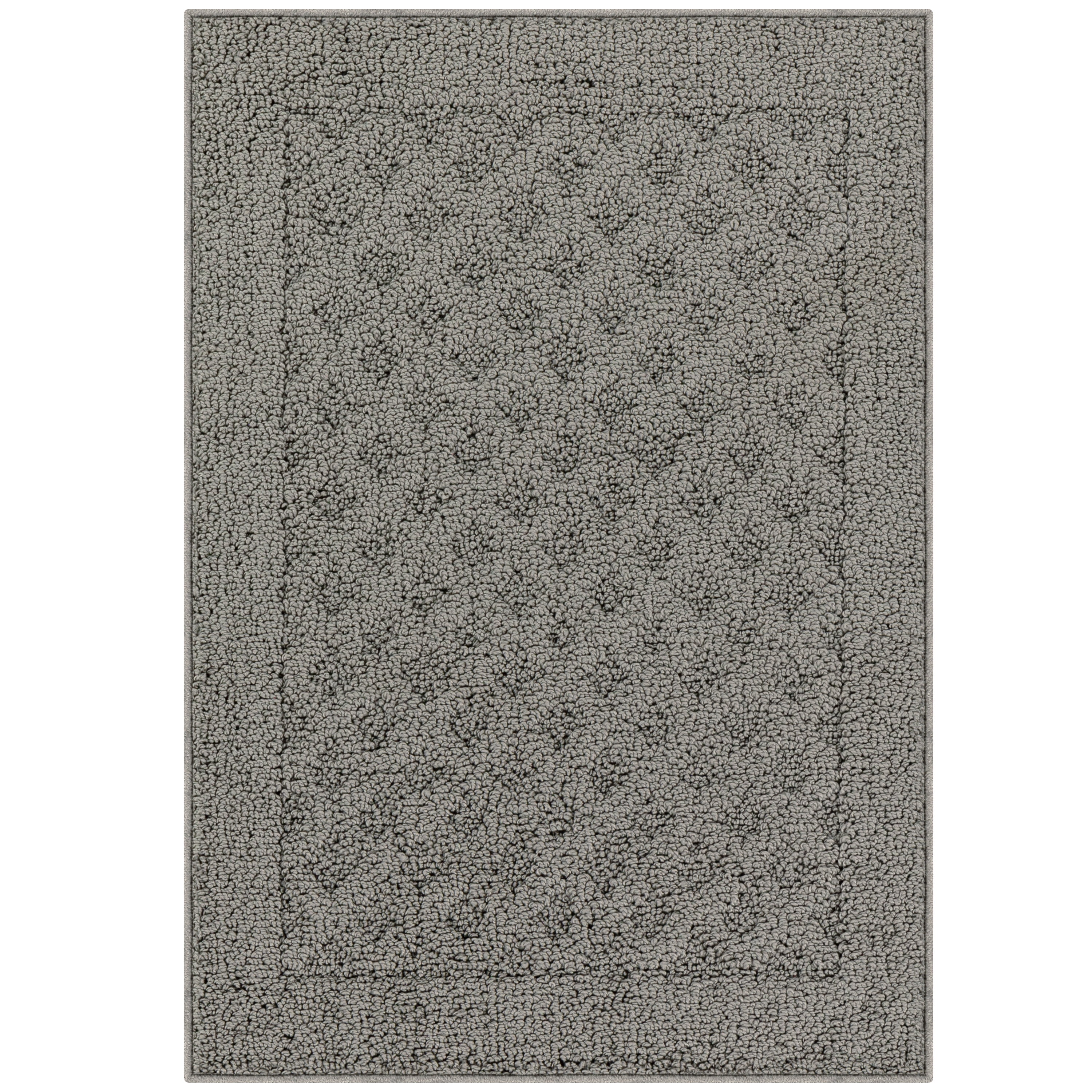 Mainstays Dylan Solid Diamond Traditional Pewter Area Rug, 1'8"x2'6"