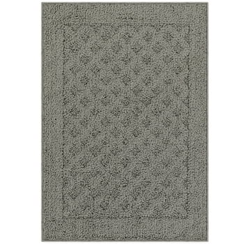 Mainstays Dylan Solid Diamond Traditional Pewter Area Rug, 1'8"x2'6"
