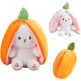 thumbnail image 1 of Xishao Conejo de peluche lindo conejo de zanahoria, peluche de conejo con orejas de solapa y disfraz de zanahoria, conejo de zanahoria de 10.0 in, 10.0 in oso de fresa Electrónica, 1 of 1