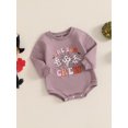 thumbnail image 4 of Newborn Baby Girls Halloween Clothes Pumpkin Patch Oversized Sweatshirt Romper Jumpsuit One Piece Fall Outfits 0-18M, 4 of 8