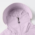thumbnail image 5 of GaThRRgYP Womens Summer Tops Loose,Women's Solid Color With Pocket Zipper Sunscreen Suit Shoulder To Long Sleeved Hooded Casual Fashion Outwear Pink XL, 5 of 5