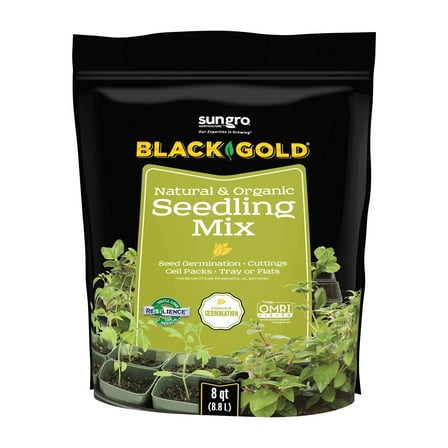 Sun Gro Black Gold Natural & Organic Seedling Mix Soil 8 Qt 1 Bag