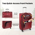 thumbnail image 4 of Wisdom 3 Piece Softside Luggage Set, 20/26/30 inch Expandable Suitcase with TSA Lock,Red - WD1622, 4 of 10