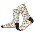 thumbnail image 2 of Xecao Cartoon Labrador Retriever Print Crew Socks for Men and Women, Men's Soft Moisture-wicking Sock, 2 of 7