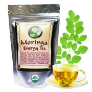 MORINGA ENERGY TEA - Loose leaf 3 oz. USDA Organic, hand harvested at the optimal growth stage & freshly packaged moringa leaves, with larger cut leaf tea size