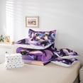 thumbnail image 5 of Manfei Teens Antarctic Penguin Bedding Comforter Set 7pcs, Dreamy Cute Animal Queen Bedding Sets, Purple Cartoon Style Reversible Queen Sheet Sets, Super Cozy Room Decor, 5 of 7