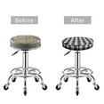 thumbnail image 5 of Bingfone Black White Plaid Padded Round Bar Stool Cover Cushion with Elastic Fabric Round Chair Seat - Black White Plaid, 5 of 7