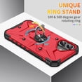 thumbnail image 5 of for iPhone 16 Case Magnetic Car Ring Holder Kickstand Military Grade Drop Protection Grip Heavy Duty Shockproof Men Women Cover for iPhone 16,Red, 5 of 8