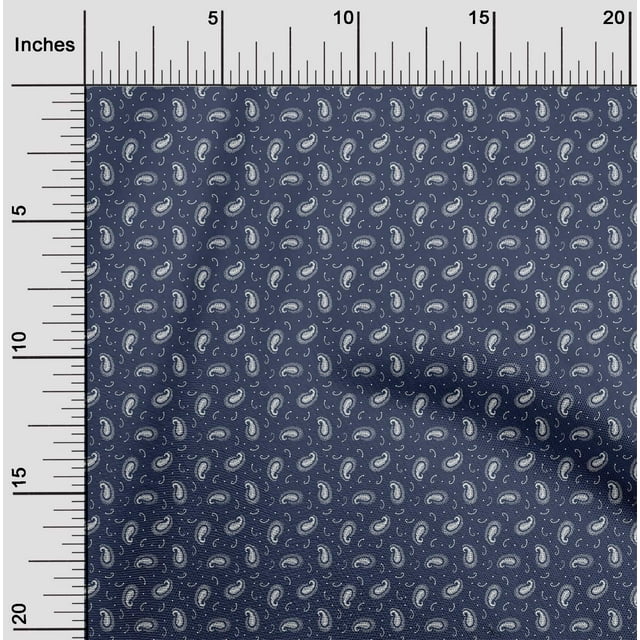 oneOone Viscose Chiffon Fabric Dot & Paisley Small Printed Fabric 1 Yard 42 Inch Wide