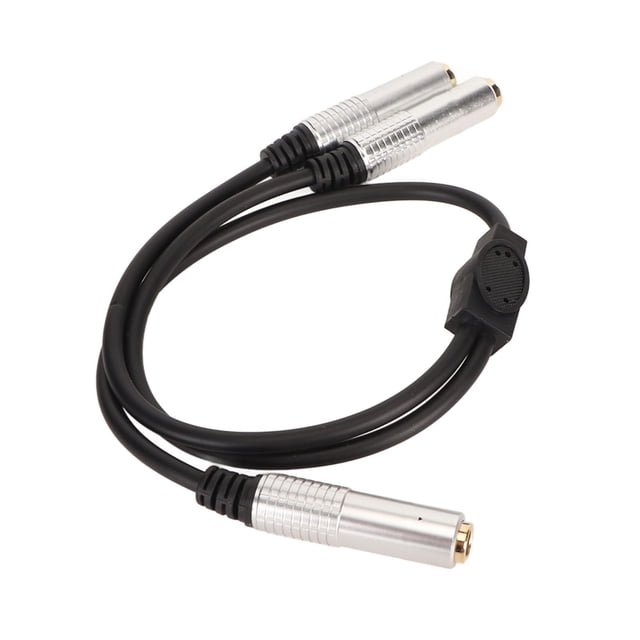 Cable Y Divisor Estéreo, Cable Adaptador De 6,35 Mm A Doble De 6,35 Mm Plug And Play Durable 1,6 Pies Hembra A Hembra Para Mezcladores Para Micrófonos