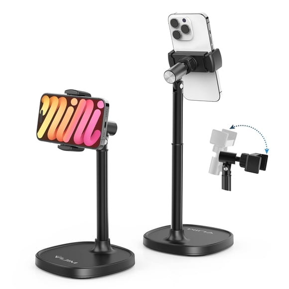 ULANZI Soporte para teléfono Celular para computadora, Vijim HP004 Soporte Ajustable de Altura y ángulo, Soporte de teléfono de computadora Giratorio de 360 Grados, Co