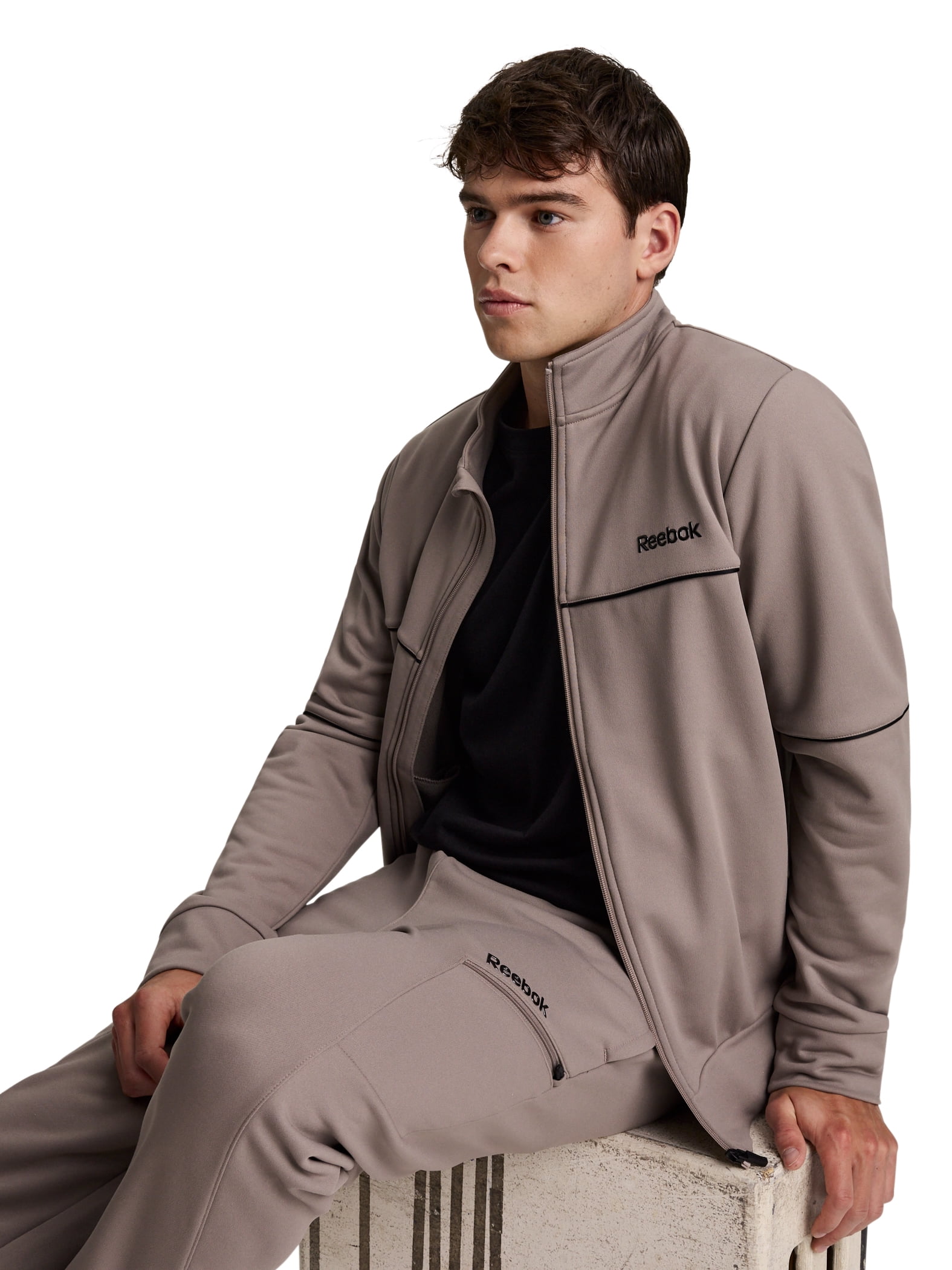 Reebok Men's and Big Men's Terry Full Zip Jacket, Sizes XS-5XL