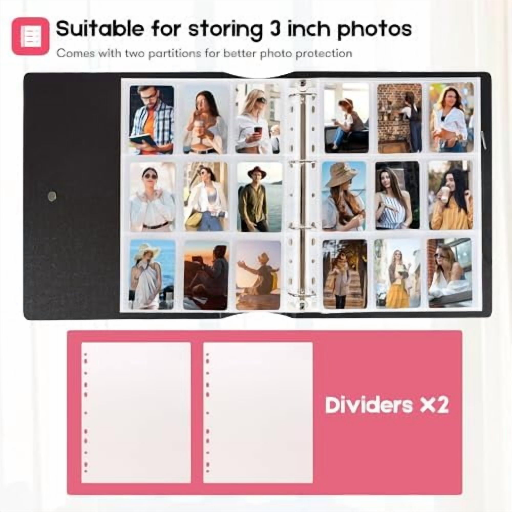 A4 Kpop Photocard Binder with 25 Pages 9 Pocket, 2x3 inch Kpop Photocard Holder Book, Photo Album for Fujifilm Instax Mini Camera Polaroid Printer Photo Film (White)