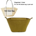 thumbnail image 2 of Organizador de bolsas trapezoidal con forro interior y tapa con cremallera para bolsas tipo cesta en hoja de palma y piel de becerro de 33 x 17 x 13/40 x 26,5 x 16, 2 of 5