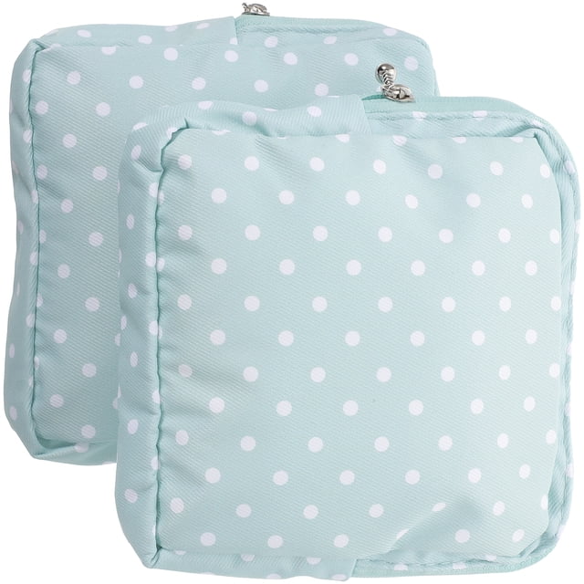 Bolsa de tampones con diseño de niña de dibujos animados, 2 unidades, pequeña, para compresas menstruales, portátil