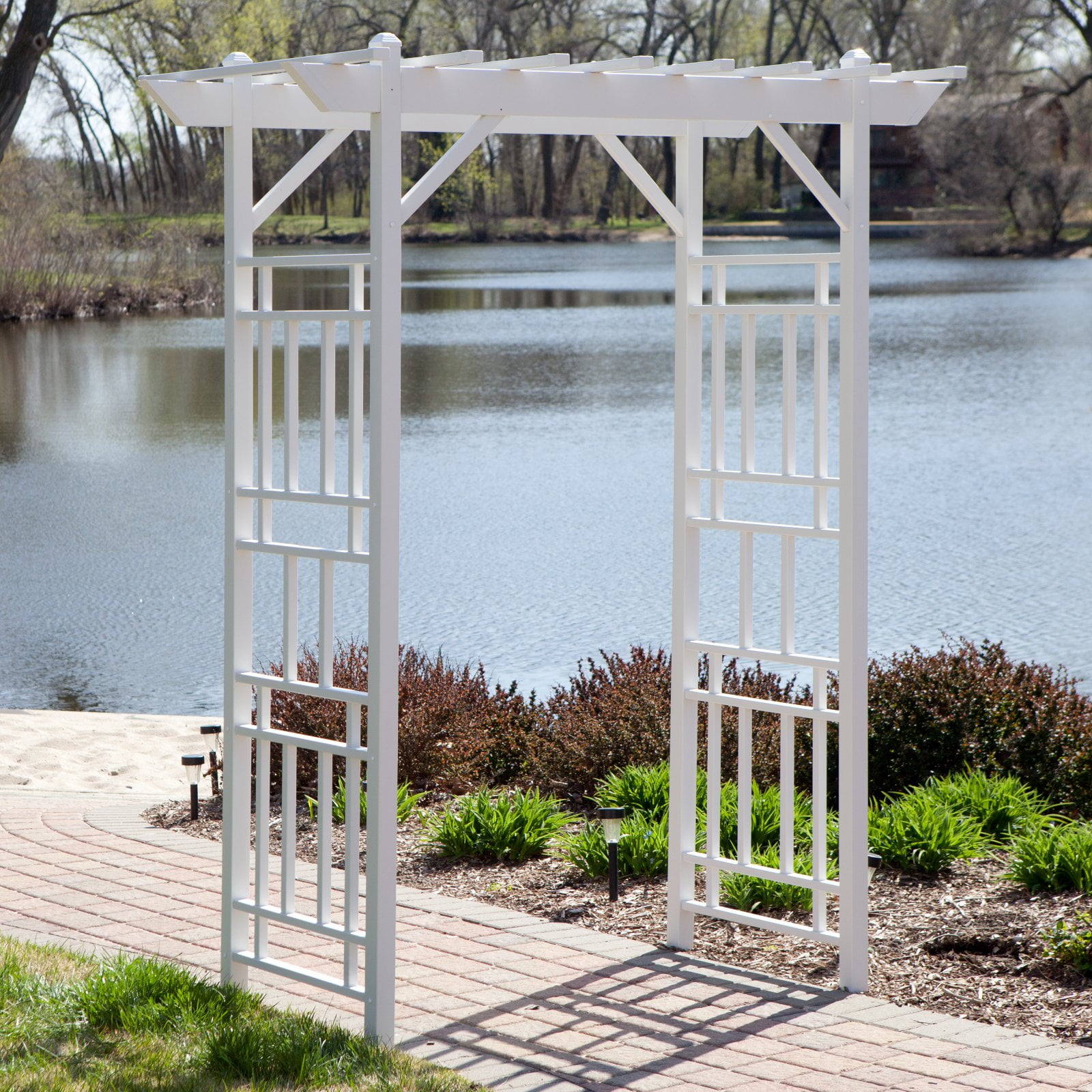 Dura-Trel Wellington Arbor 72" x 85" Outdoor Garden Arch Lattice Trellis