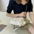 thumbnail image 4 of New fashion artificial leather cloud bag chain clutch bag underarm bag diagonal shoulder bag - white, 4 of 5