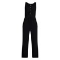 thumbnail image 5 of Time and Tru Women's Sleeveless Button Front Jumpsuit, Sizes XS-XXXL, 5 of 5