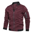 thumbnail image 4 of Tiqkatyck Winter Jackets for Women, Women Autumn Fashion Leisure Thin Square Jacket with Pocket Relaxed Fit Coat Baseball Top Bomber Jacket Women Jackets for Women Red XXL, 4 of 6