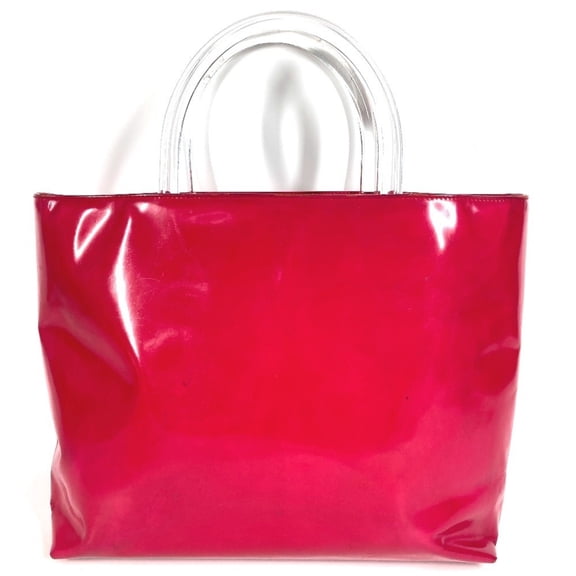 Pre-Owned PRADA Prada Tote Bag with Plastic Handle, Triangle Logo, and Plaque, Enamel... (Good)