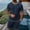 Navy, variant on Mens Track Suits 2 Piece Set Summer Clothes for Men and Men's Shorts Solid Color Short Sleeve Crew Neck Summer Regular Fit Oversized Jogging Men Outfits M-XXXXL