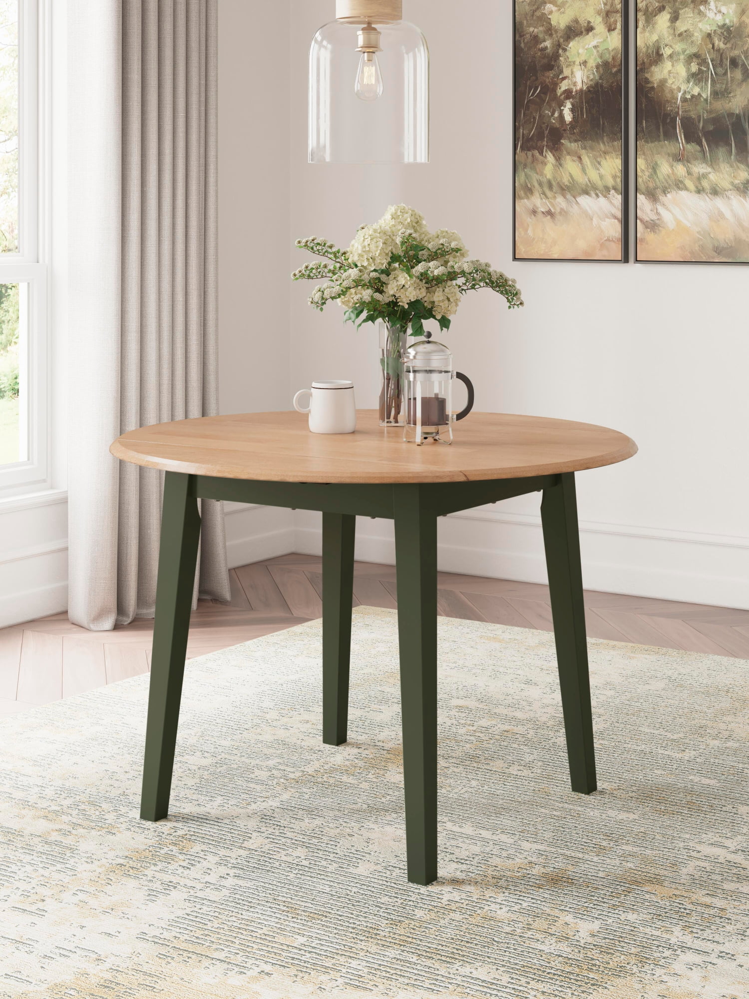 Signature Design by Ashley Gesthaven 2 Drop Leaf Dining Table, Green