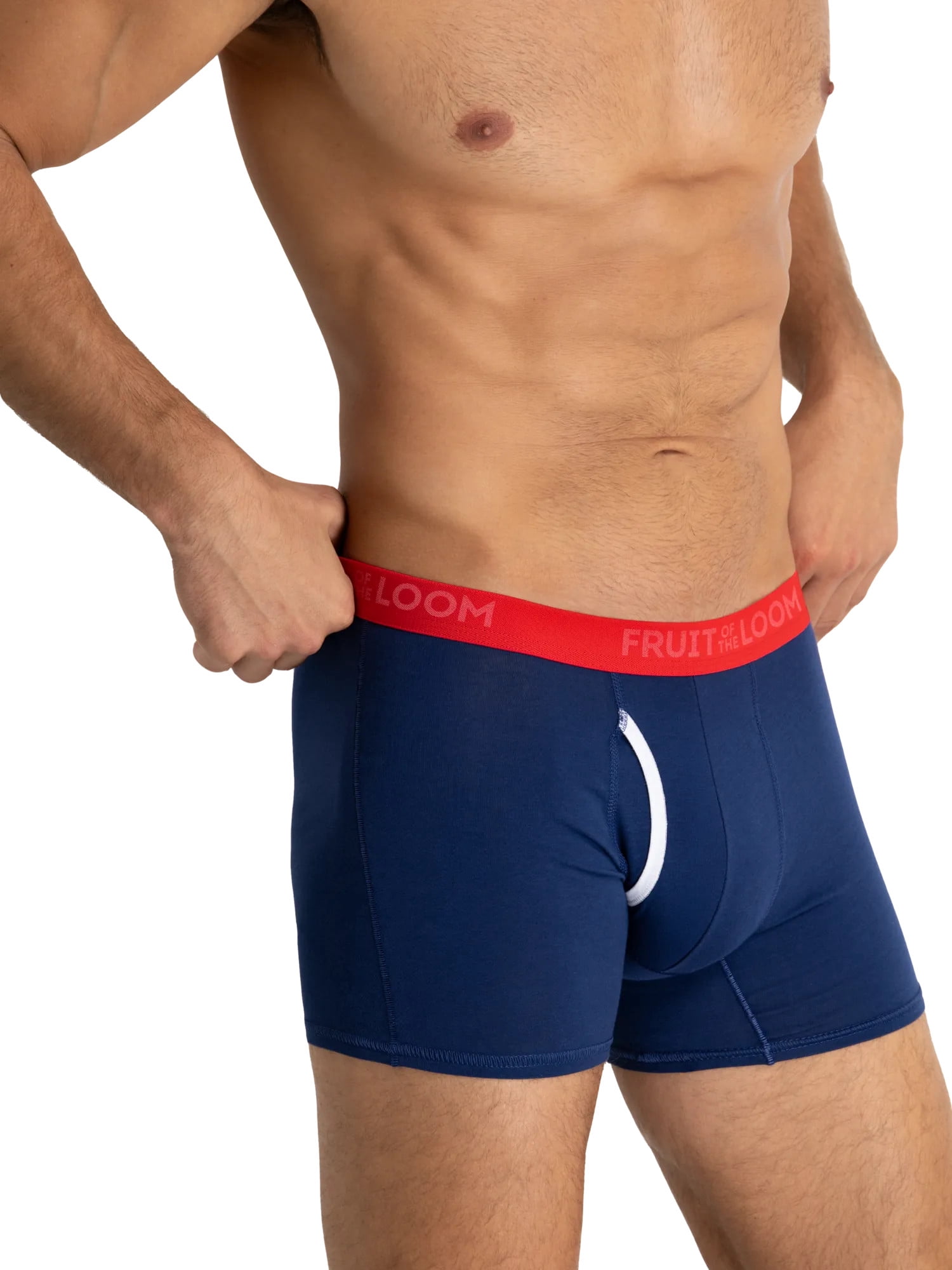 Fruit of the Loom Men's Americana Stretch Boxer Briefs, Moisture Wicking Underwear, 3-Pack