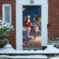 thumbnail image 2 of Leodye 1pcs Christmas Door Cover Decoration Backdrop Xmas Door Hanging Covers Christmas Eve Background Funny Santa for New Year Christmas-70.8 x 35inch, 2 of 6