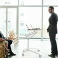 thumbnail image 4 of Gymax Pneumatic Standing Desk Rolling Adjustable Laptop Cart Podium Detachable Holder, 4 of 10