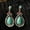 Green, variant on Vintage 925 Silver Drop Earrings for Women Turquoise Wedding Jewelry A Pair/set-Red