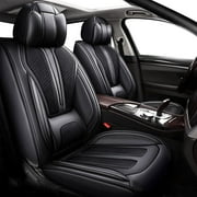 AOMSAZTO Fit for Honda CR-V 2007-2016 Car Seat Cover 5-seat Faux Leather Full Set Compatible Airbag(Black