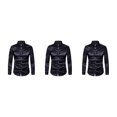 thumbnail image 4 of Minnieouse Camisa transpirable para hombre Satén con mangas largas - Trabajo Boda o hogar Camisa para hombre Manga larga formal Grande negro L Type1 NO1, 4 of 6