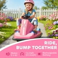 thumbnail image 4 of Qaba Auto Tamponneuse pour Enfants avec Rotation à 360°, Deux Moteurs, Musique, Rose, 4 of 10