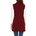thumbnail image 5 of ZXSXSY Women Solid Color Split Side Waterfall Neck Sleeveless Cardigan with Pockets, 5 of 7