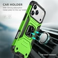 thumbnail image 3 of Hotpom for iPhone 17 Pro Case with 2 Pack Screen Protector Dual Layer Rugged Shockproof Protection with 360° Rotating Stand and Car Mount Capability, Green, 3 of 7