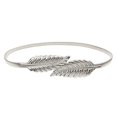 thumbnail image 1 of Women Waist Belt Leaves Shaped Elastic Spring Stylish Metal Waist Chain Belt for Dresses Silver, 1 of 12