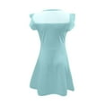 thumbnail image 4 of MIASHUI Girls Summer Casual Party Dress with Ruffle Sleeves and Mesh A-Line Design Featuring Convenient Pockets for Kids Light Blue,5-6 Years, 4 of 4