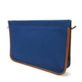 thumbnail image 2 of Pre-Owned Hermes clutch bag canvas leather navy brown ladies HERMES blue (Good), 2 of 8