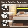 thumbnail image 6 of Bolvdo Bed Frame with Headboard, Noise-Free, Charging Station, LED Light, No Box Spring Needed, Full Size, Black, 6 of 7