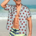 thumbnail image 5 of Lsque Hand Drawn Strawberry pattern Hawaiian Shirt for Men, Unisex Summer Beach Casual Short Sleeve Button Down Shirts-X-Large, 5 of 9