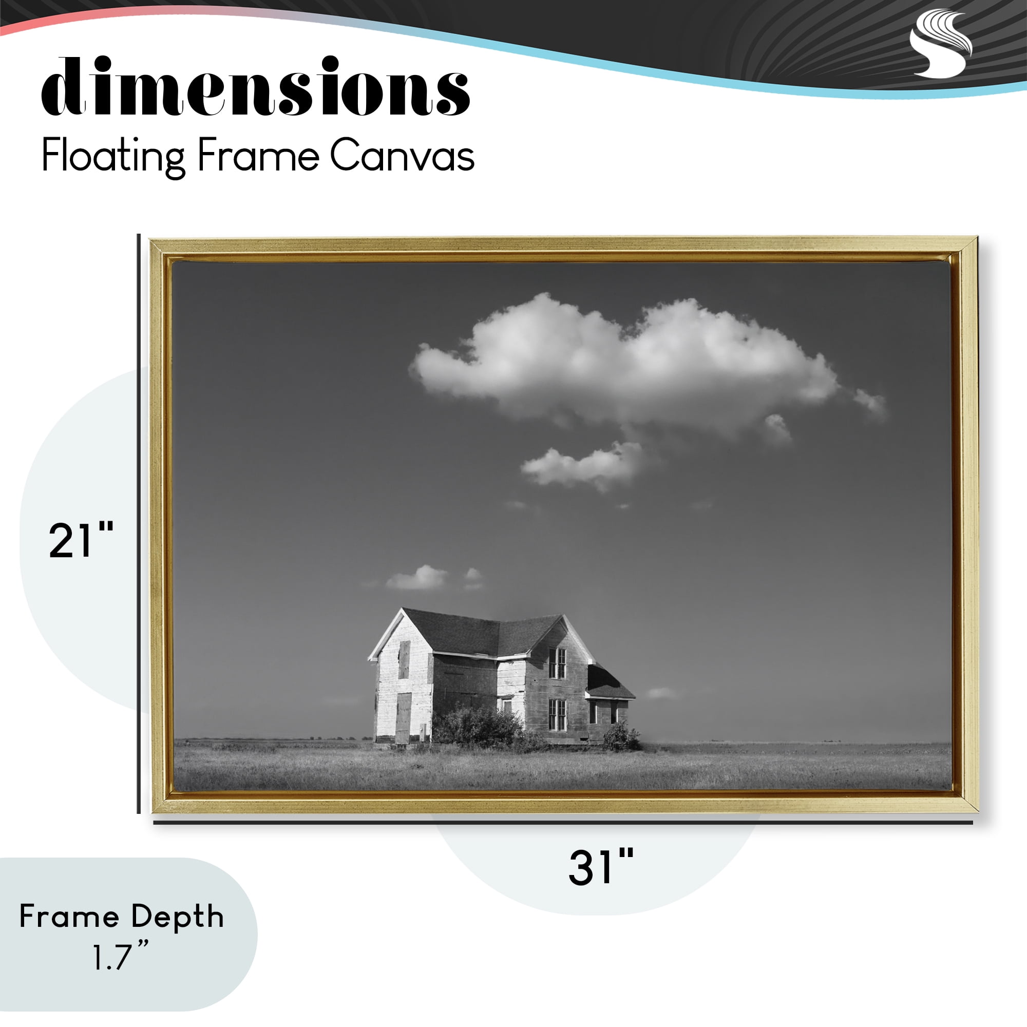 Stupell Industries Solitary Erstwhile Cottage Gold Framed Floater Canvas Wall Art, design by Steve Toole