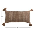 thumbnail image 2 of Bloomingville Woven Cotton Striped Lumbar Pillow with Chambray Back and Tassels, 2 of 5