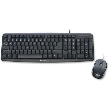 Servswitch Usb Keyboard - Verbatim, VER99202, Slimline Corded USB Keyboard and Mouse-Black, 1