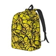 thumbnail image 2 of Balery Yellow Butterflies Vintage Canvas Backpack for Men and Women - Large Capacity, Durable Travel Laptop Bag for School, Work, Hiking, and Outdoor Activities, 2 of 7