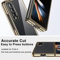 thumbnail image 6 of Compatible with Samsung Galaxy Z Fold 4 Folding Dual Screen Cell Basic Case [with Hinge Protection] [Shockproof Protective] Semi-Auto Mobile Cover Electroplating Transparent Bumper Protector-Gold, 6 of 7