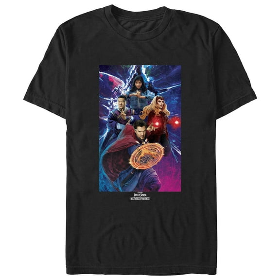 Men's Marvel Doctor Strange in the Multiverse of Madness Group Poster  Graphic Tee Black 2X Large