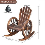 OverPatio Rocker Outdoor Wood Rocking Chair, Wood Rocker w/ Wheel ...