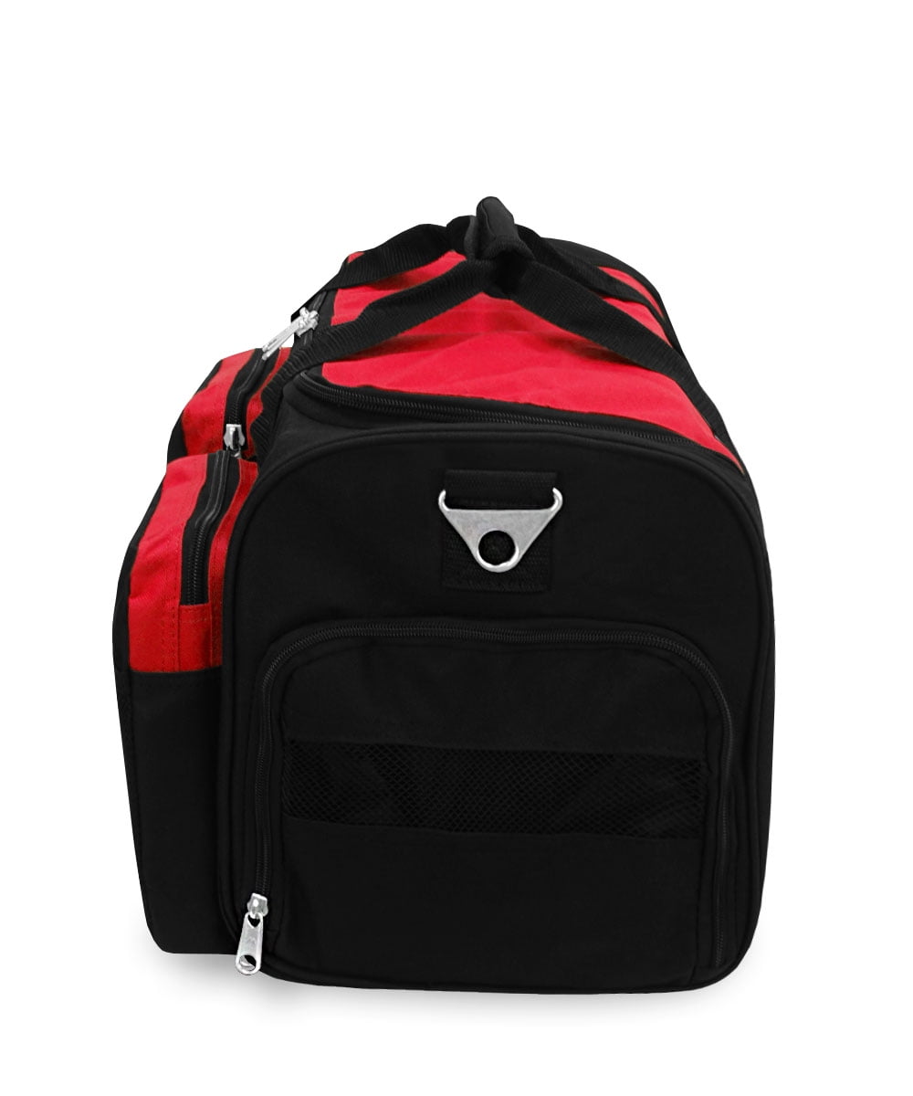 Everest Unisex 20” Sports Duffel Bag with Wet Pocket, Red