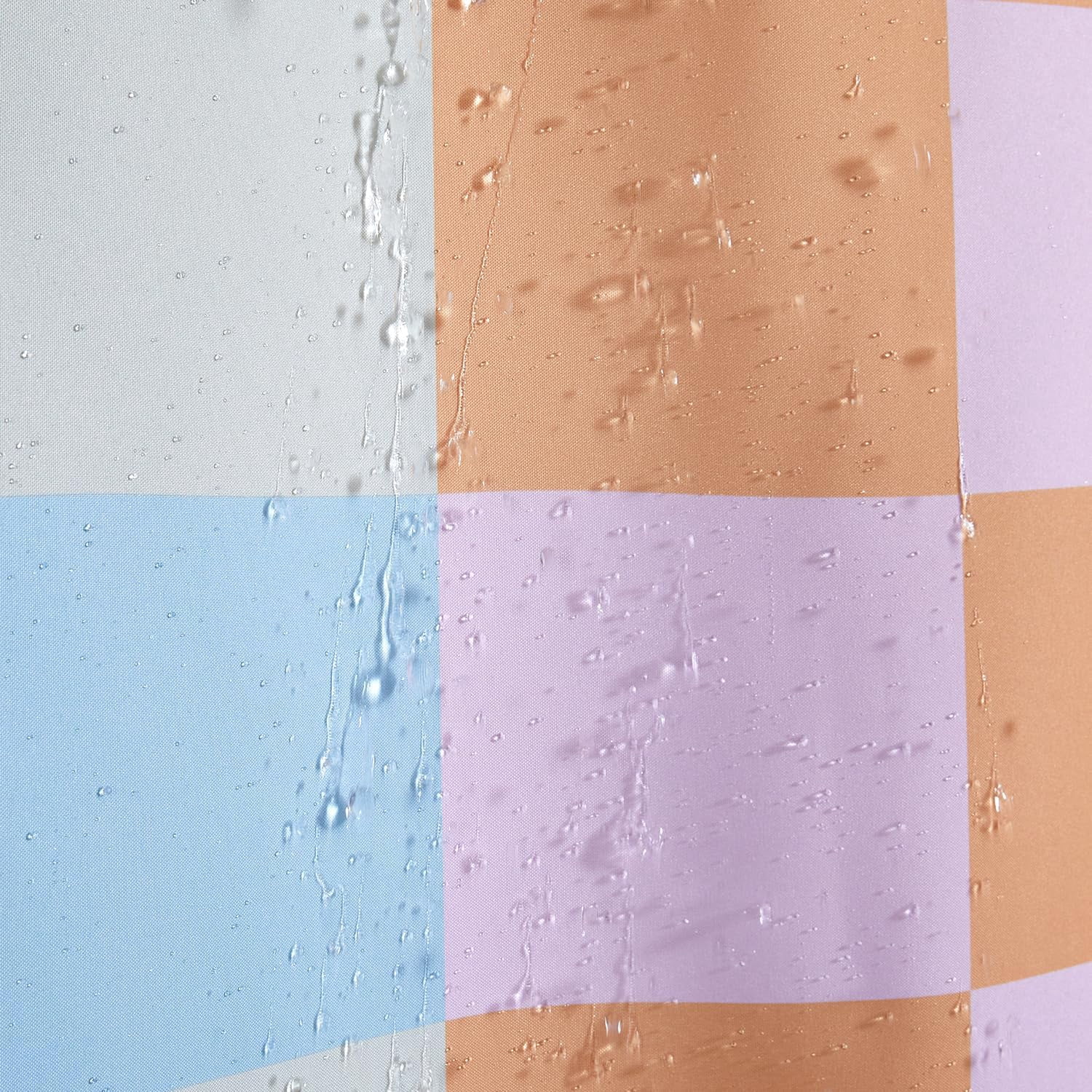 Multicolored Checkered Retro Fabric Shower Curtain for Bathroom, Heavy Duty Pastel Rainbow Colorful Modern Simple Groovy Funky Shower Curtain Set with Hooks Aesthetic Bathroom Decor