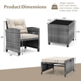 thumbnail image 3 of Costway 5 Piece Patio Rattan Furniture with 2 Ottomans & Tempered Glass Coffee Table Off-White + Mix Gray, 3 of 10